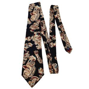 Damon Cohens Classic Car Mens Standard Size Necktie 100% Silk Navy Blue